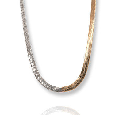Gold & Silver Two Tone Snake Chain Necklace